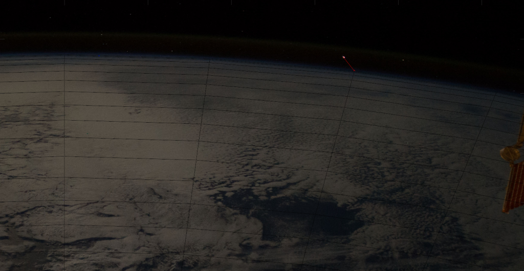 Screen Shot from video of meteoroid 2017-11-09 at 6.19.38 PM credit: ESA/NASA