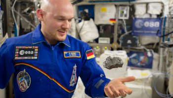Alexander with artwork. Credits: ESA/NASA