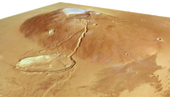 Side view of Ceraunius Tholus from HRSC stereo DTM. Credits: ESA, DLR, FU-Berlin (G. Neukum)