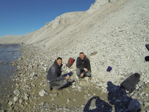 Canadian Astronaut Jeremy Hansen during a geology field training