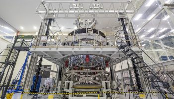 European Service Module at the Neil Armstrong Operations and Checkout building. Credits: NASA–R. Sinyak