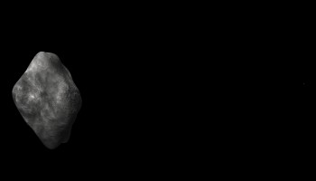 Can you spot Rosetta in this scale image? It's 125x smaller than 67P/C-G. Credit: ESA