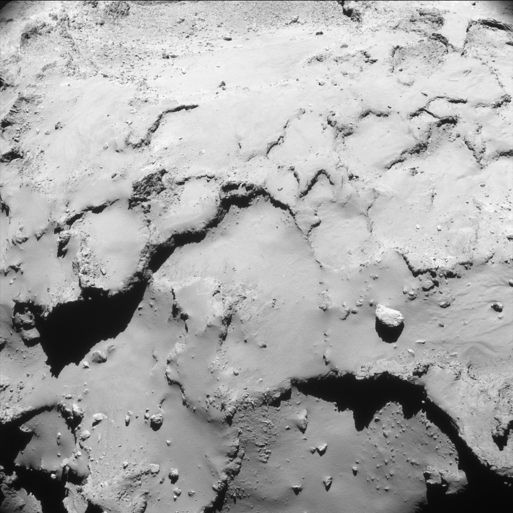 Lightly enhanced NAVCAM image taken on 30 September 2016 at 00:59UT. ESA/Rosetta/NAVCAM – CC BY-SA IGO 3.0