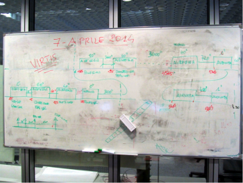 Caption: Redesigning the VIRTIS initialization procedure on the fly. Photo courtesy F. Capaccioni