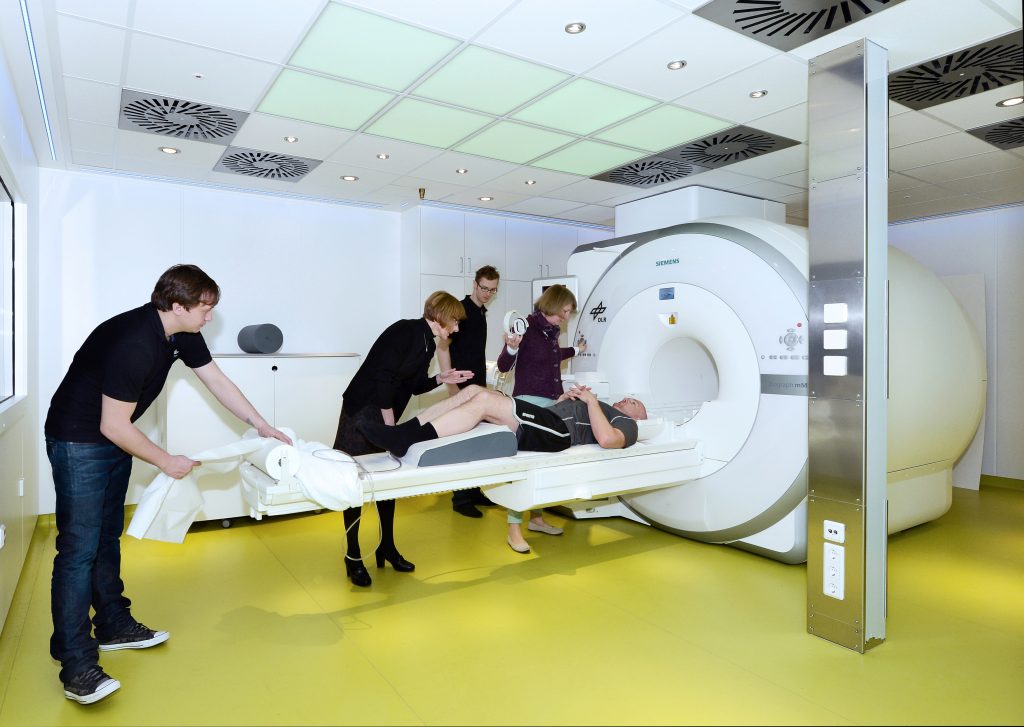 Magnetic Resonance Imaging is used to take a closer look at the head and eyes.