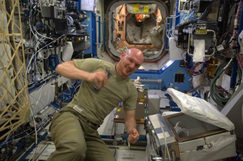 Activating a reagent tube containing an antibiotic research experiment. Credits: ESA/NASA