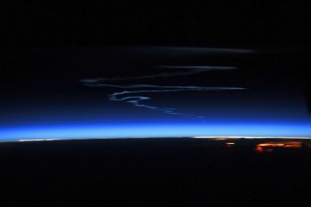 Trails from SpaceX's Dragon 15