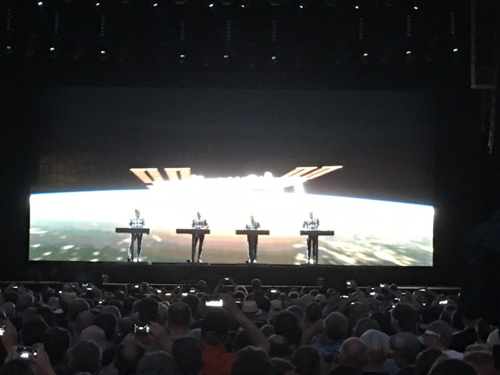 Kraftwerk and the ISS at Jazz Open Stuttgart, shortly before the call with ESA astronaut Alexander Gerst. Credit: ESA, M. Trovatello