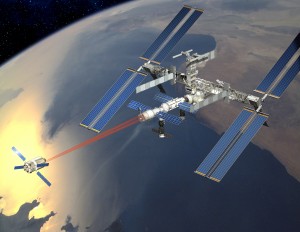 Artist's impression showing ATV docking with ISS