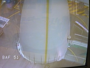 Ariane 5 fairing being lowered over ATV