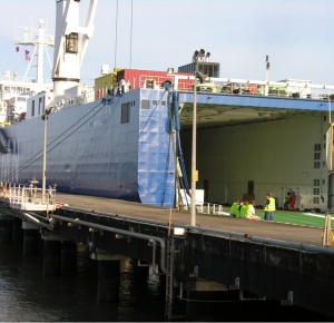 MV Toucan ready for unloading in Kourou 25 August 2011. Credit: ESA