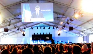 Sarkozy speaking at CNES.