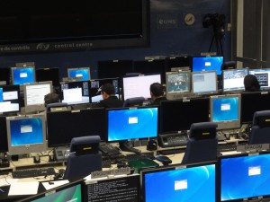 ESA/CNES mission controllers on console in ATV-CC 22 March Credit: CNES