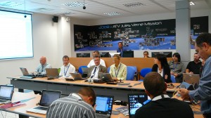 ATV-3 mission management team meeting to prepare for undocking, set for 28 Sep 2012. Credit: ESA