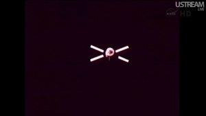ATV-3 seen shortly after undocking on 28 September 2012. Credit: NASA TV