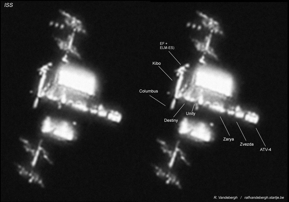 ISS & ATV-4 seen in orbit 13 August 2013