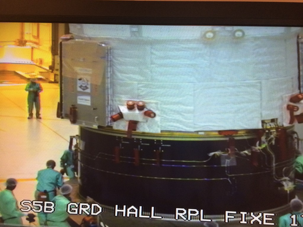 ATV-5 moves to final assembly building in Kourou on 23 June 2014. Credit: ESA