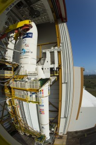 Opening the doors to let the last Ariane-ATV out. Credits: ESA