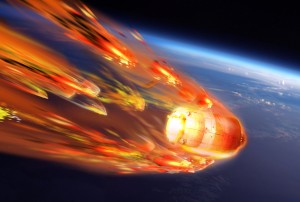Artists impression of ATV-5 breakup and reentry. Credits: ESA-D. Ducros