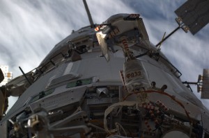 ATV-5 during Soyuz TMA-12M departure. Credits: ESA/NASA