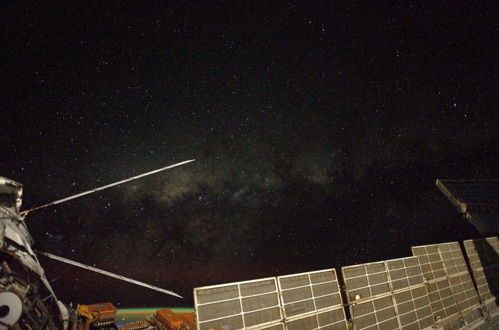 ATV-5 attached to the International Space Station at night. Credits: ESA/NASA