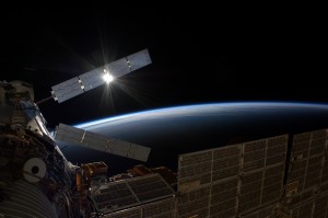 ATV-5 solar panels blocking ESA astronaut Alexander Gerst's sunlight. Credits: ESA/NASA