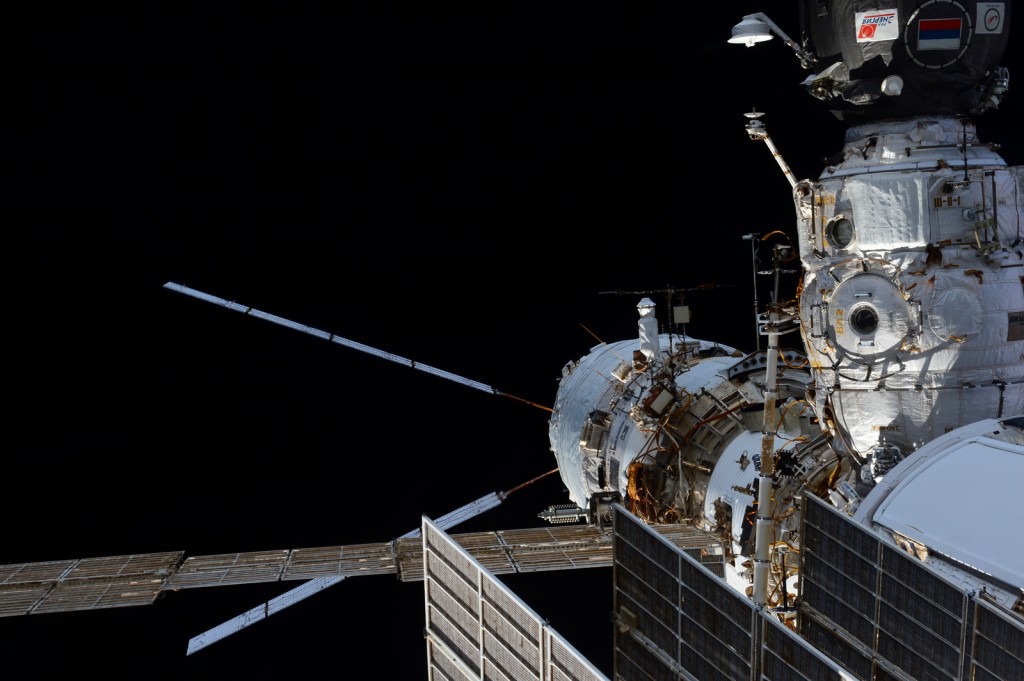ATV5 Georges Lemaître - At the very back end of the International Space Station