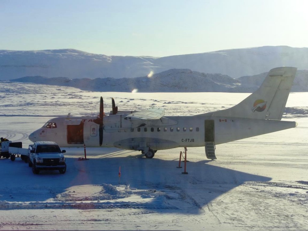 Aircraft at the small Arctic Bay airstrip. (courtesy M. Drinkwater–ESA)