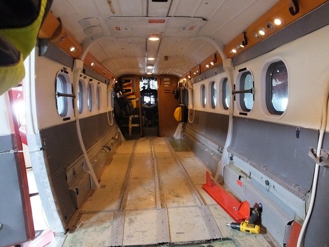 Empty Twin Otter aircraft ready for fitting out (PolarGAP)
