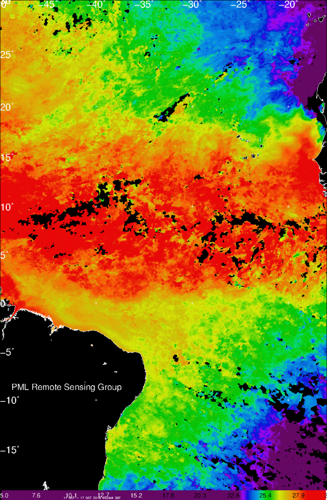 Sea-surface temperature composite on 11–17 October 2016.