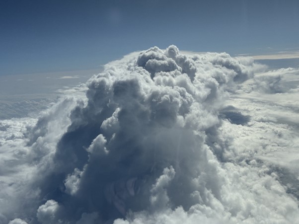 This evolving deep cloud is one of the atmospheric features that EarthCARE and ORCESTRA will probe in great detail. (Max Planck Institute for Meteorology–B. Stevens)