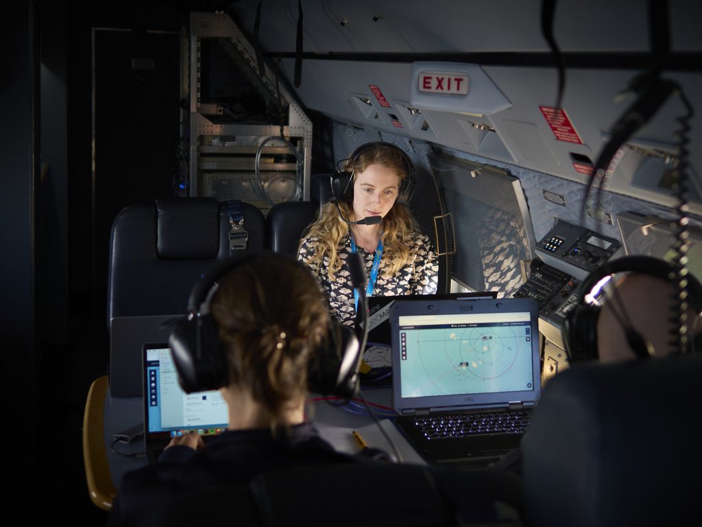 On board the HALO aircraft. (Meteorological Institute Munich, LMU-Bernhard Mayer)