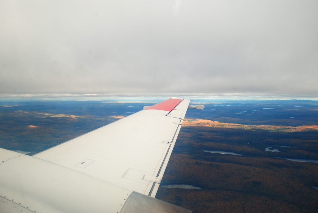 Autumn leaves provide a spectacular view from the aircraft. (Environment and Climate Change Canada-Zhipeng Qu)