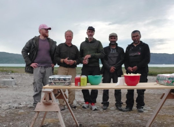 Klaus, Per, Jan, Jorut and Erik celebrate a job well done. (DTU Space-Klaus Nielsen)