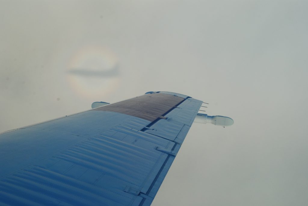 A glory observed from the Convair-580 aircraft. (Environment and Climate Change Canada-Zhipeng Qu)