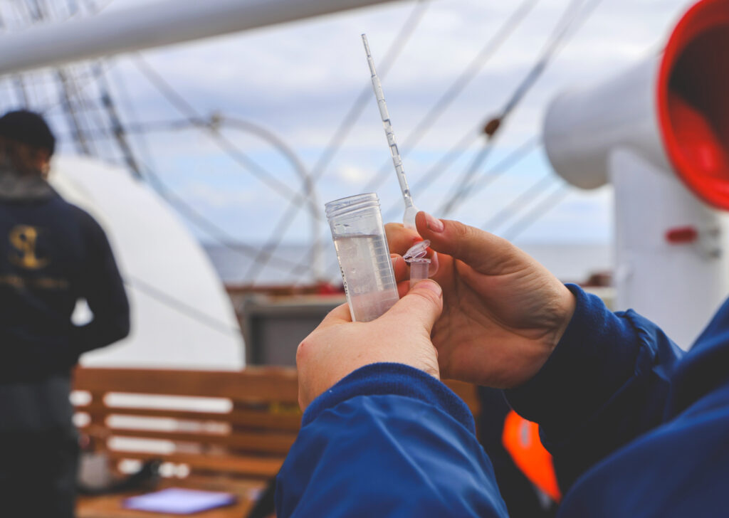 Sub-sample for 16S RNA of the microbial community associated with plankton. (Ocean Media Lab)