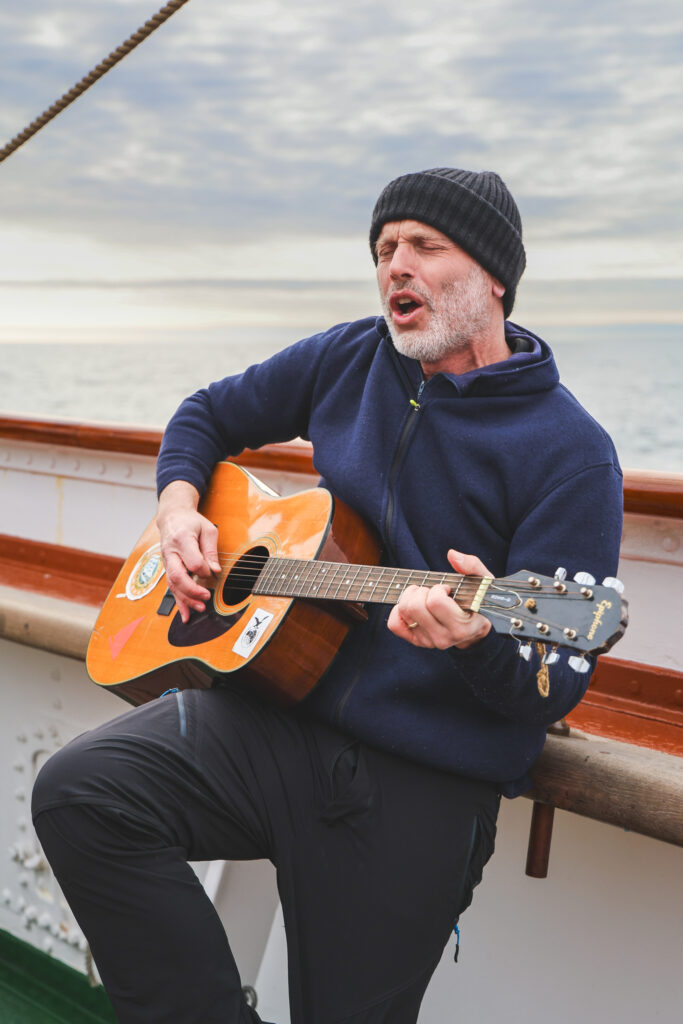 Haakon Vatle is a world-renowned shanty man. He is also the CEO of the Statsraad Lehmkuhl Foundation. (Ocean Media Lab)