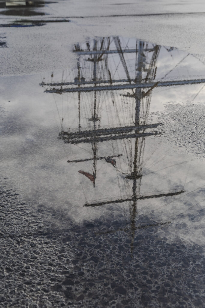 Statsraad Lehmkuhl's reflection. (Ocean Media Lab)