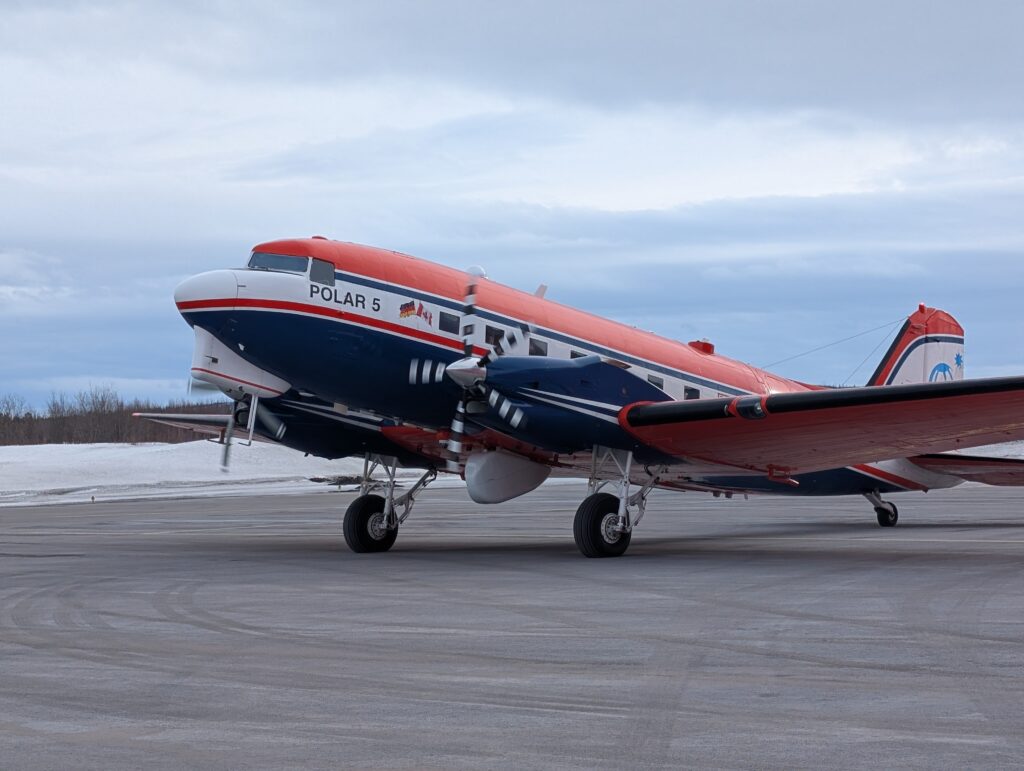 The AWI Polar 5 research aircraft on the apron in front of the Arena Arctica (hangar) in Kiruna. (Image Credit: Jonas von Bismarck, ESA).