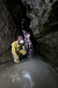 Francesco Sauro exploring the frozen depths of the Dark Star cave in the Baysun Tau mountain range, Uzbekistan