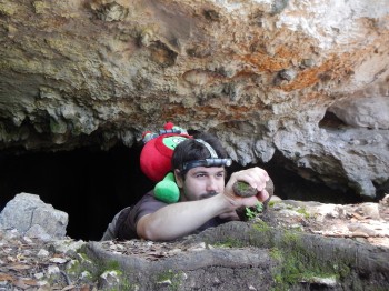 Emerging from Sa Grutta cave with Paxi ESA-L.Bessone