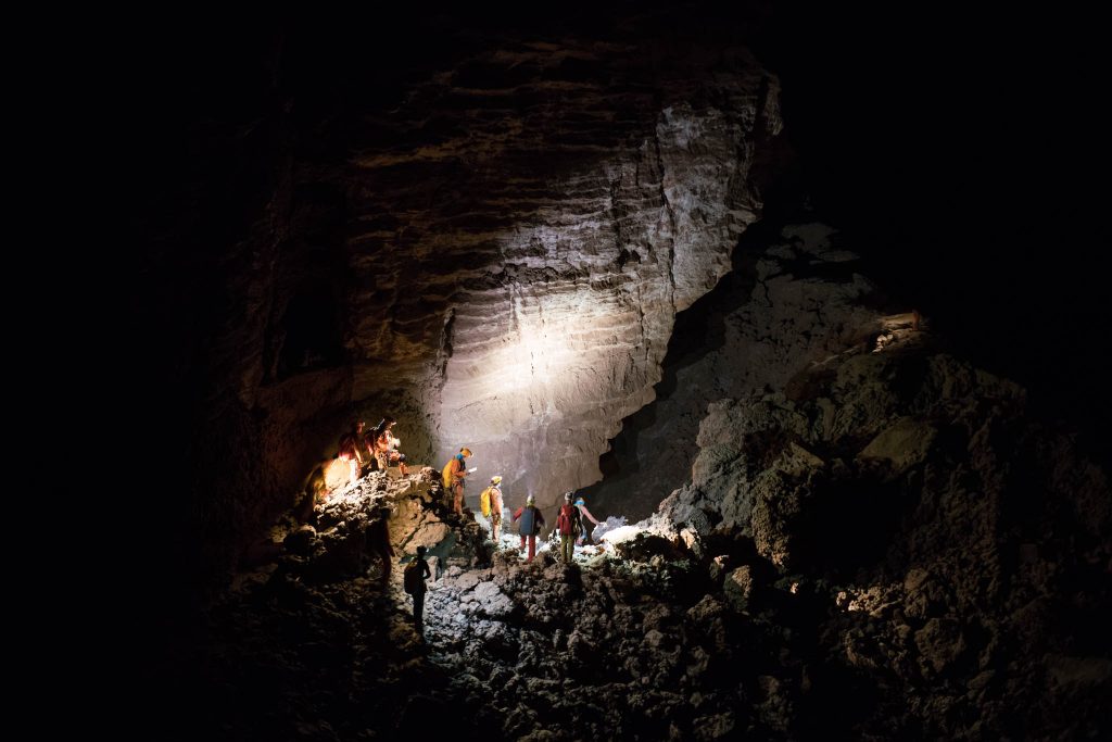Exploring the caves on day 2. Credits: ESA–V. Crobu
