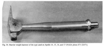 Geology hammer used on Apollog moon missions. Credits: NASA