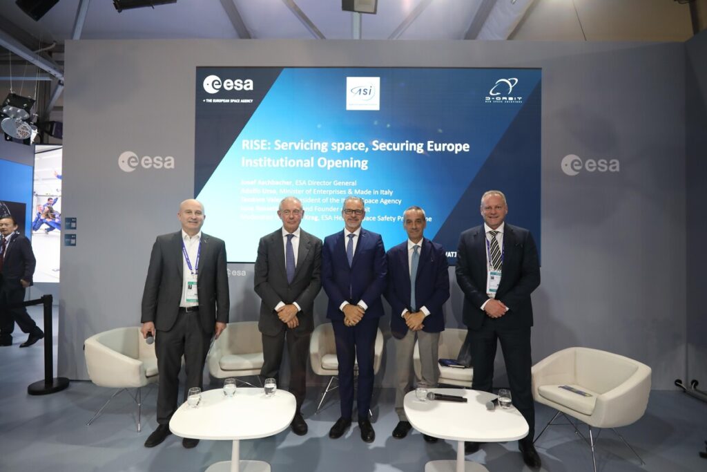 Servicing space, securing Europe: the RISE panel at the 2025 Paris Air Show. Credit: ESA.