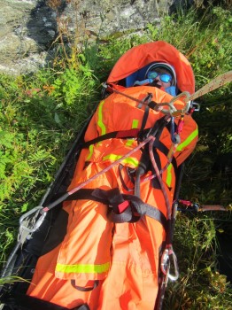 Packed in for cliff rescue training. Credits: IPEV-Sylvain