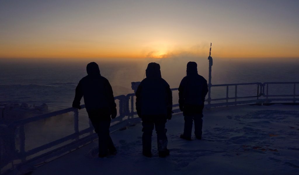 Sunrise at Concordia. Credits: ESA/IPEV/PNRA–F. van den Berg
