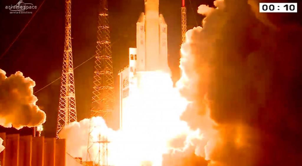 MSG-4 liftoff (ESA/CNES/Arianespace)