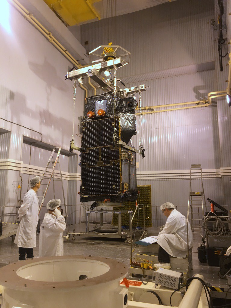 On vertical stand (Sentinel-3 team)