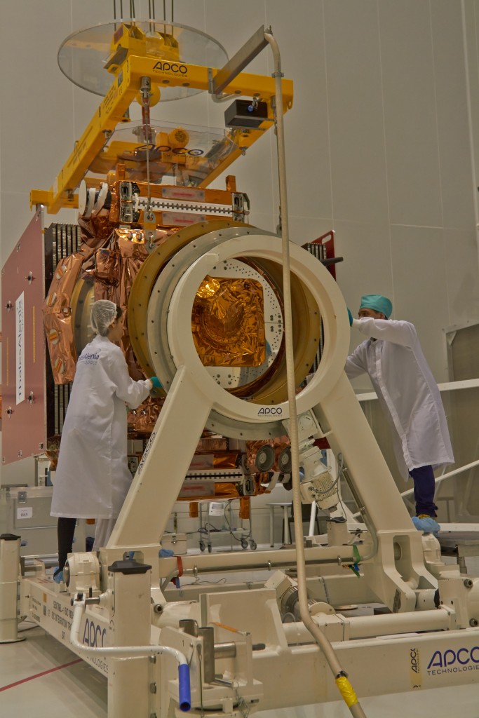 Tilting table will hold Sentinel-1B during testing. (ESA)