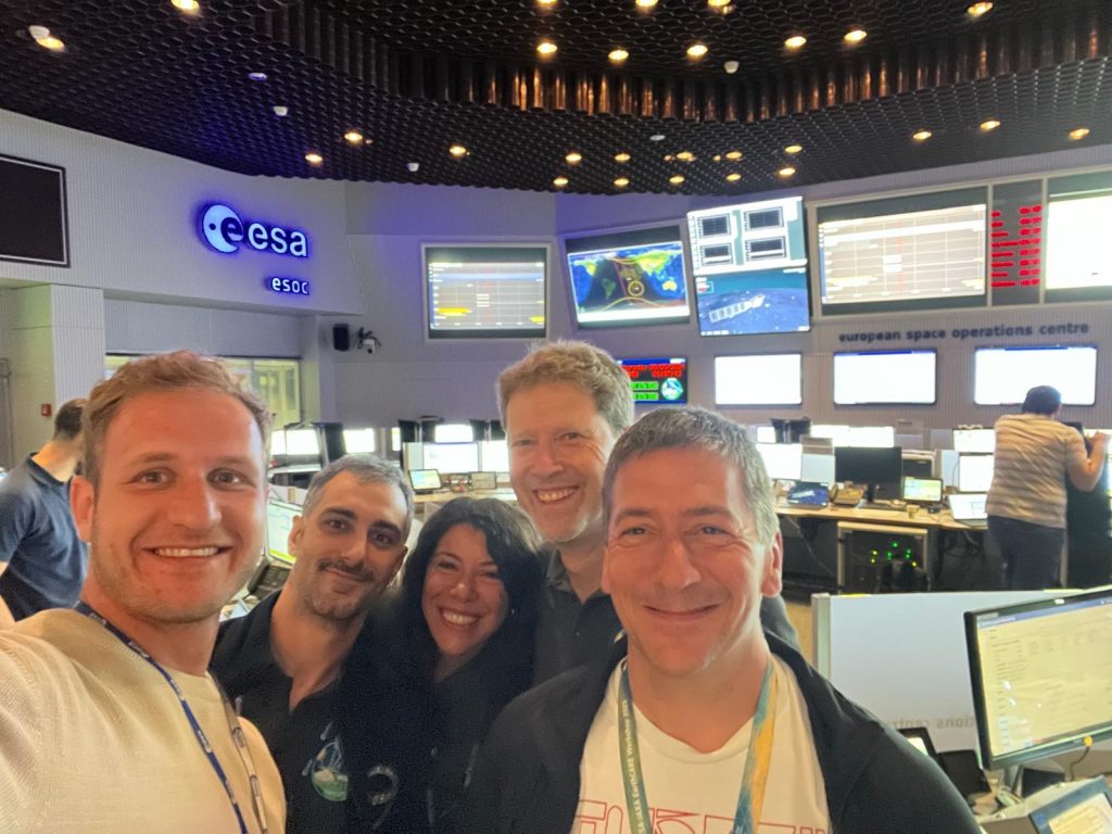 Happy faces at ESA's European Space Operations Centre in Germany. (ESA)